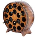 Vintiquewise Wooden Stackable Round Shaped Wine Barrel Wine Rack, 1 Rack QI003950